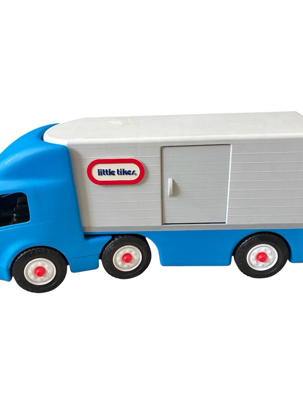 Vintage Little Tikes 23" Semi Truck Ride On Blue Grey Tractor Trailer Big Rig